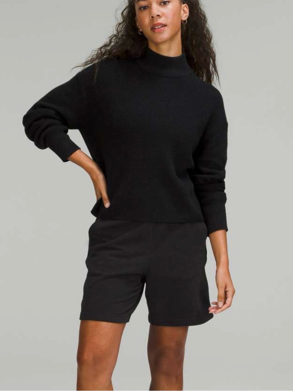 Lululemon Classic Black Mock Neck Knit Sweater / Size 6